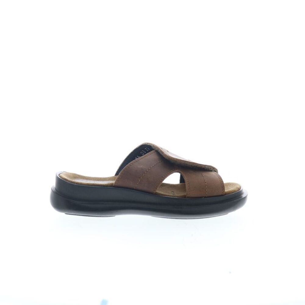 Hitchcock Mens Slide Sandal Brown Shoes (NWT) - Picture 1 of 4